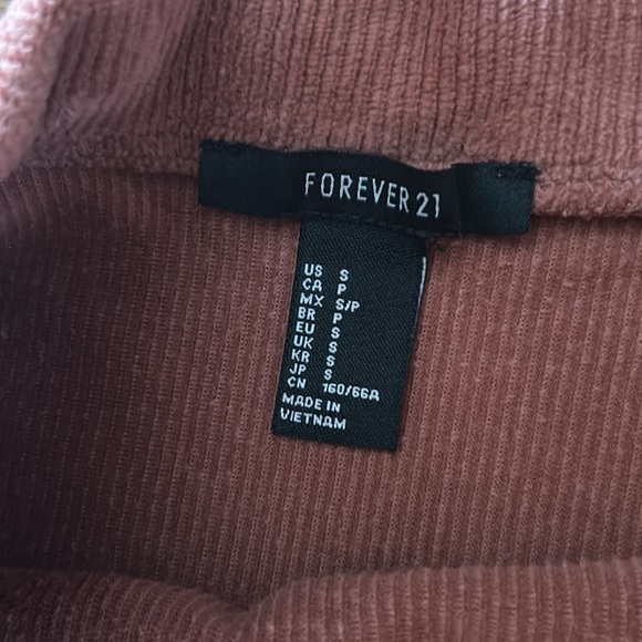 Forever 21 Corduroy Skater Mini Skirt Size Small in Copper Brown - Picture 6 of 8
